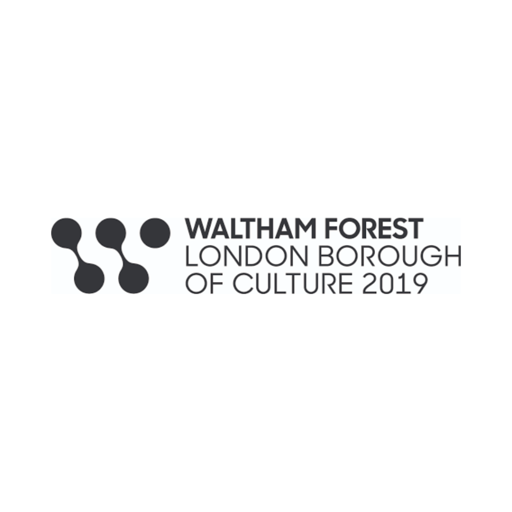 Waltham Forest London Borough of Culture 2019 logo in black and white